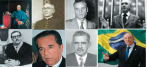 Algumas das personalidades que escreveram a história da Democracia Cristã no Brasil: Da esquerda para direita, Cesarino Junior, Mons. Arruda Câmara, Juarez Távora, Franco Montoro, Jânio Quadros, Ney Braga, Queiroz Filho e o Deputado Federal Constituinte José Maria Eymael.