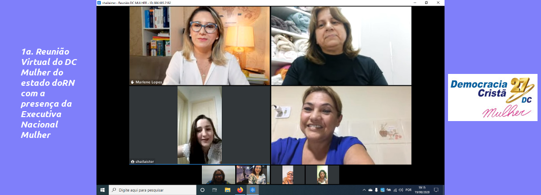 1a. Reunião Virtual do DC Mulher do estado doRN com a presença da Executiva Nacional Mulher